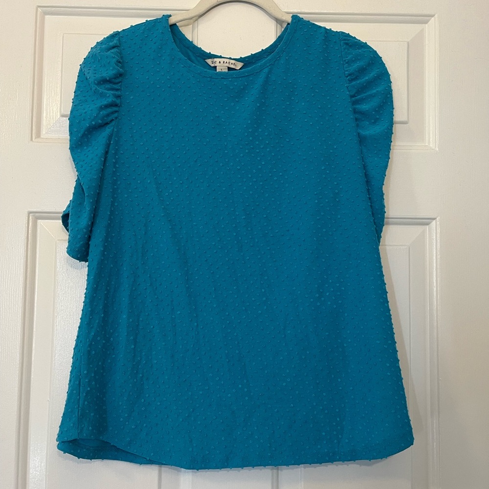 Blue Textured Women's Top